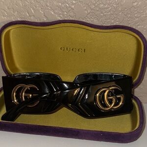 Gucci Black Sunglasses with Gold Logo